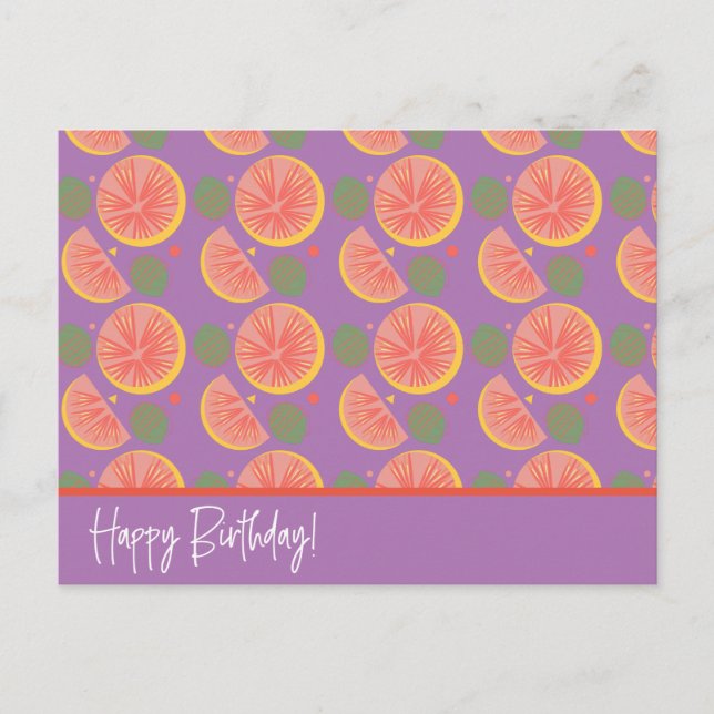 Postale Carte de fruit pamplemousse motif confetti (Devant)