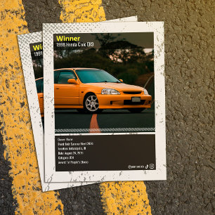 Postale Carte de gagnant de salon automobile entièrement p