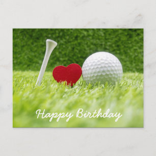 Postale Carte de golf balle de golf et tee sur vert avec a