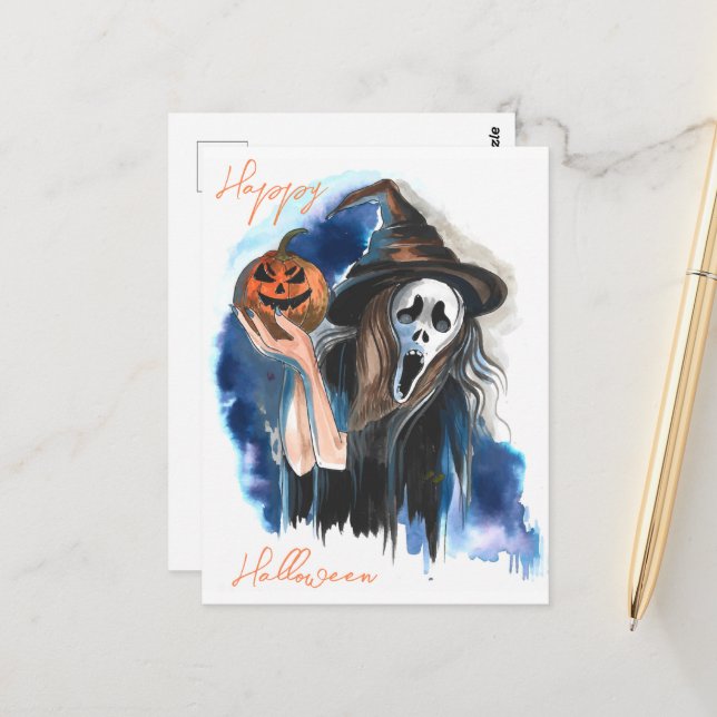 Postale Carte de Halloween (Devant/Arrière en situation)