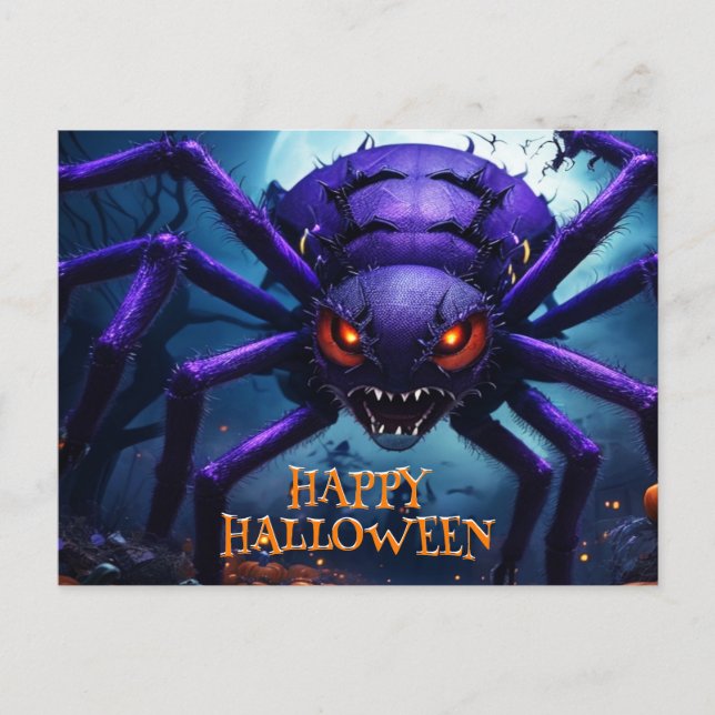 Postale Carte de Halloween Monstre Araignée (Devant)