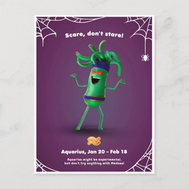 Postale Carte de Halloween pour le Verseau (Devant)