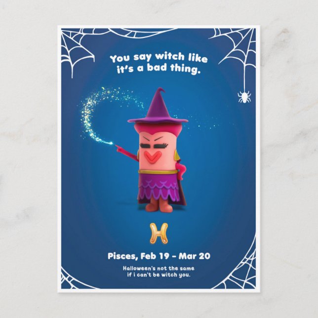 Postale Carte de Halloween pour les Poissons (Devant)
