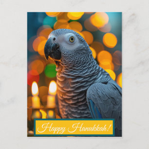 Postale Carte de Hanukkah pour perroquet gris africain