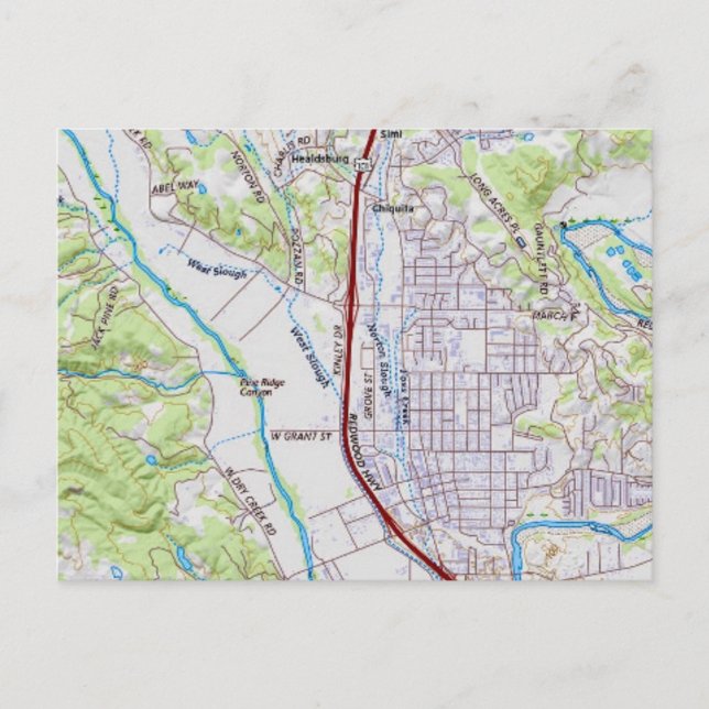 Postale Carte de Healdsburg, Californie (Devant)