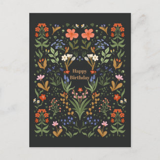 Postale Carte de jardin fleur sauvage vintage botanique