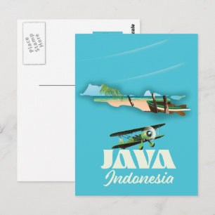 Postale carte de Java indonésie