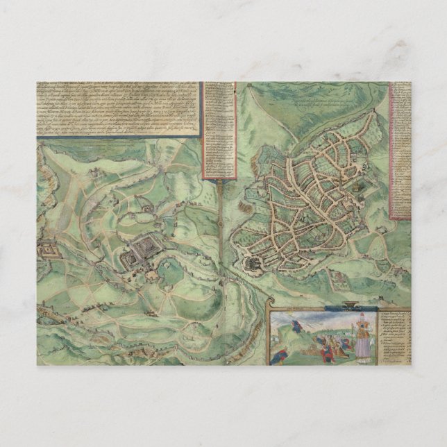 Postale Carte de Jérusalem, de 'Civitates Orbis Terrarum' (Devant)