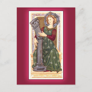 Postale Carte de jeu Tarot antique :  Force