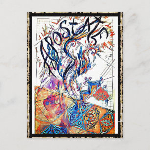Postale Carte de jonction no 14. Dessin Apostate coloré