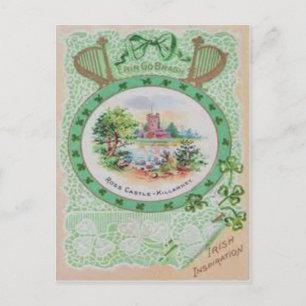 Postale Carte de jour St Patrick du château de Ross vintag