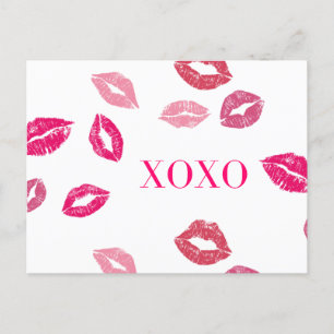 Postale Carte de jour Valetines "XOXO"