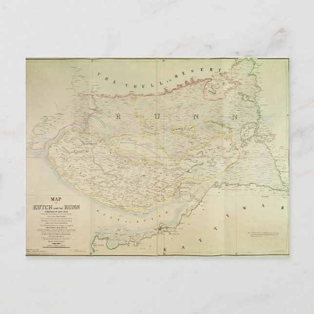 Postale Carte de Kutch et Runn, Inde, 1854 (Devant)