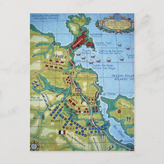 Postale Carte de la bataille de Corunna (Devant)