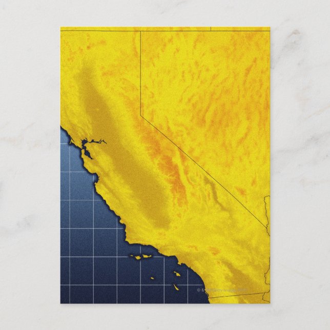 Postale Carte de la Californie et du Nevada (Devant)