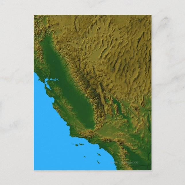 Postale Carte de la Californie et du Nevada 2 (Devant)