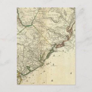 Postale Carte De La Caroline Du Nord Et De La Caroline Du 
