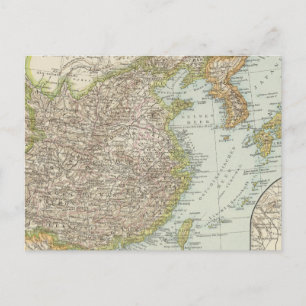 Postale Carte de la Chine et du Japon