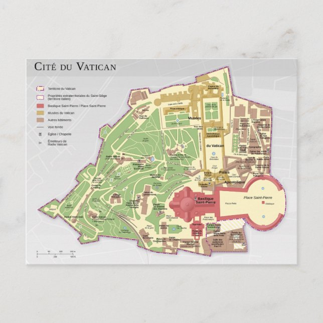 Postale Carte de la Cité du Vatican Diagramme (Devant)