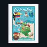 Postale Carte de la Colombie<br><div class="desc">Ce dessin présente une carte cartographique de la Colombie. Terre J'ai utilisé http://legacy.lib.utexas.edu/maps/world_maps/world_physical_2015.pdf http://legacy.lib.utexas.edu/maps/americas/colombia_physio-2008.jpg adresse comme référence pour dessiner les contours de la carte de base avec le logiciel Illustrator CS5,  d'autres thèmes ont été créés par moi-même.</div>