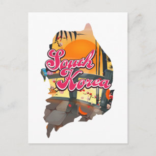 Postale Carte de la Corée du Sud
