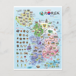 Postale Carte de la Corée du Sud