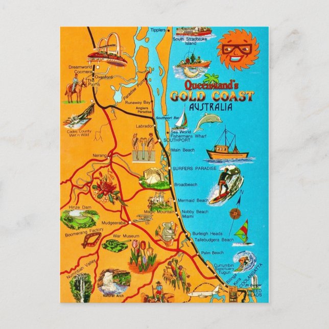 Postale Carte de la côte du Queensland Australie (Devant)