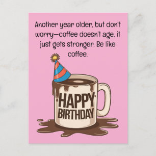 Postale Carte de la Coupe du Café d'Anniversaire : Voeux d