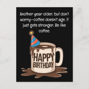 Postale Carte de la Coupe du Café d'Anniversaire : Voeux d