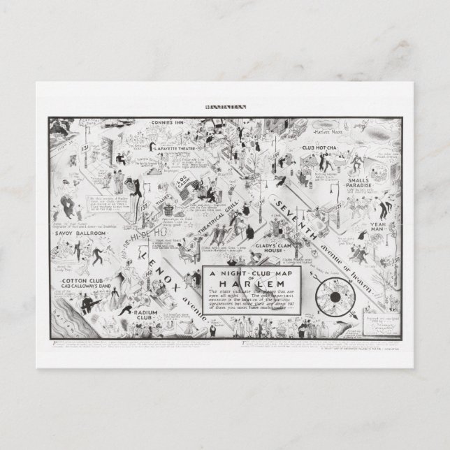 Postale Carte de la discothèque de Harlem, 1933 (Devant)