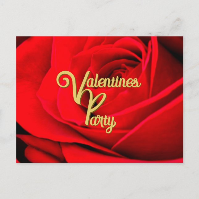Postale Carte de la fête de la Saint-Valentin Rose Rouge (Devant)
