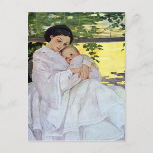 Postale Carte de la fête des mères pour mère et bébé (Devant)