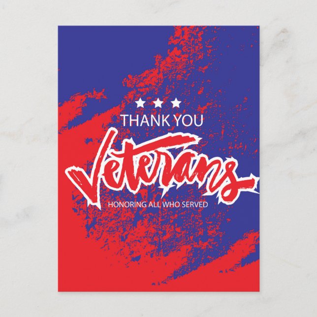 Postale Carte de la fête des vétérans (Devant)