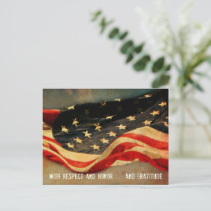 Postale Carte de la fête des vétérans avec respect, honneu