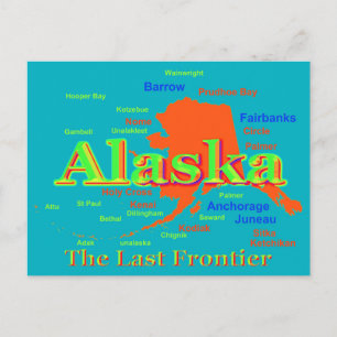 Postale Carte de la fierté de l'Alaska Silhouette