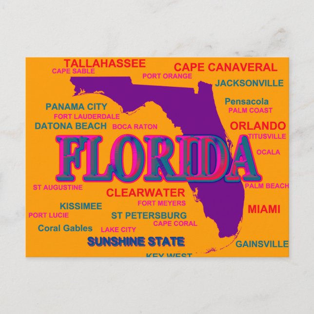 Postale Carte de la Fierté d'État de Floride Silhouette (Devant)
