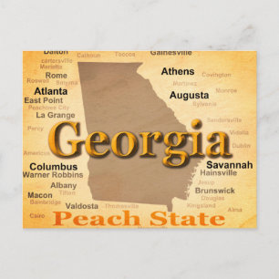 Postale Carte de la fierté d'État de Géorgie âgée Silhouet