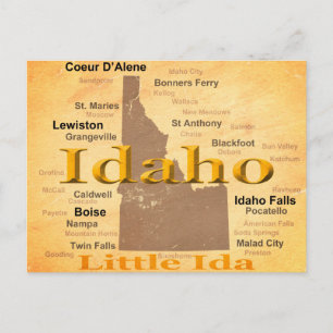 Postale Carte de la Fierté d'État de l'Idaho Vieilli Silho