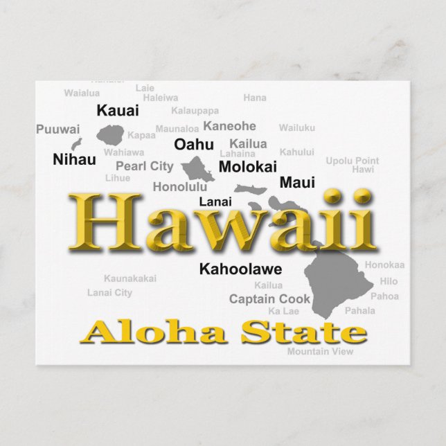 Postale Carte de la Fierté d'État d'Hawaii Silhouette (Devant)