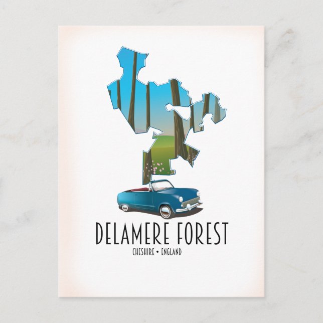 Postale carte de la forêt de Delamere Cheshire Angleterre (Devant)