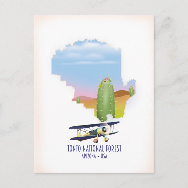 Postale Carte de la forêt nationale de Tonto Arizona USA (Devant)