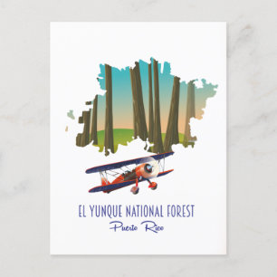 Postale carte de la forêt nationale El Yunque à Porto Rico