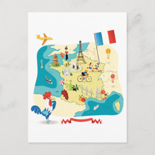 Postale Carte de la France