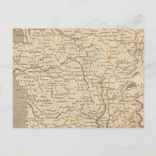 Postale Carte de la France par Arrowsmith (Devant)