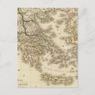 Postale Carte de la Grèce historique, atlas de Paris