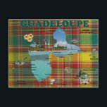 Postale Carte de la Guadeloupe en madras<br><div class="desc">Carte de la Guadeloupe en madras</div>