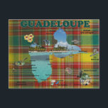 Postale Carte de la Guadeloupe en madras<br><div class="desc">Carte de la Guadeloupe en madras</div>