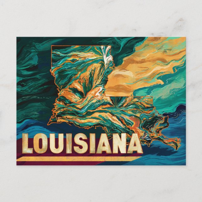Postale Carte de la Louisiane (Devant)