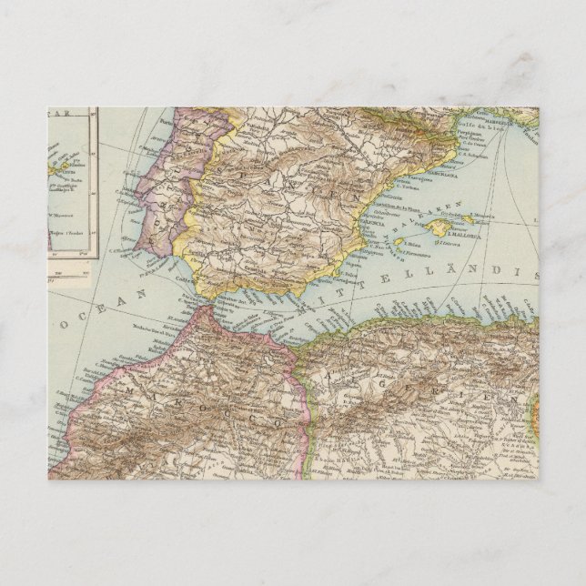 Postale Carte de la Méditerranée occidentale (Devant)