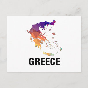 Postale Carte de la Mosaïque de Polygone de Grèce
